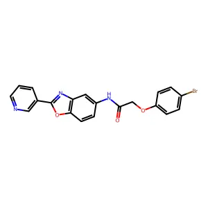 2-(4-bromophenoxy)-N-(2-pyridin-3-yl-1,3-benzoxazol-5-yl)acetamide structure
