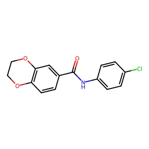 N-(4-chlorophenyl)-2,3-dihydro-1,4-benzodioxine-6-carboxamide structure