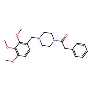 2-Phenyl-1-[4-[(2,3,4-trimethoxyphenyl)methyl]piperazin-1-yl]ethanone structure