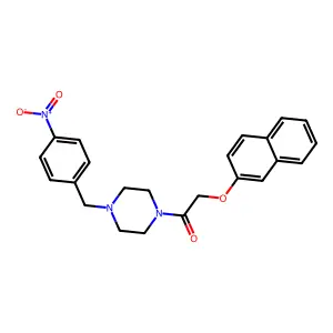 2-(Naphthalen-2-yloxy)-1-[4-(4-nitrobenzyl)piperazin-1-yl]ethanone structure