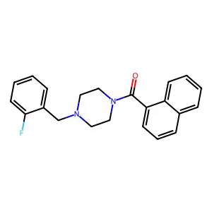 [4-[(2-Fluorophenyl)methyl]-1-piperazinyl]-(1-naphthalenyl)methanone structure