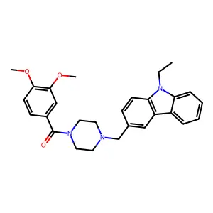 (3,4-Dimethoxyphenyl)-[4-[(9-ethylcarbazol-3-yl)methyl]piperazin-1-yl]methanone structure