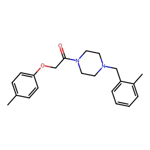 2-(4-Methylphenoxy)-1-[4-[(2-methylphenyl)methyl]piperazin-1-yl]ethanone structure