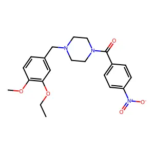 [4-(3-Ethoxy-4-methoxybenzyl)piperazin-1-yl](4-nitrophenyl)methanone structure