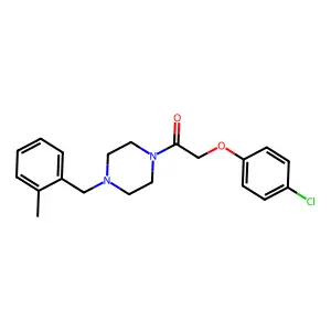 2-(4-Chlorophenoxy)-1-[4-[(2-methylphenyl)methyl]piperazin-1-yl]ethanone structure