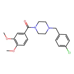 [4-[(4-Chlorophenyl)methyl]piperazin-1-yl]-(3,4-dimethoxyphenyl)methanone structure