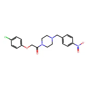 2-(4-Chlorophenoxy)-1-[4-(4-nitrobenzyl)piperazin-1-yl]ethanone structure