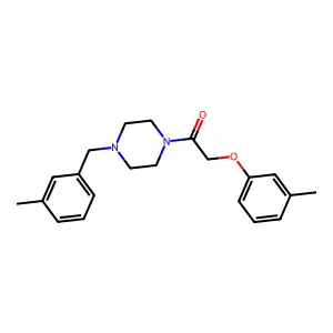 2-(3-Methylphenoxy)-1-[4-[(3-methylphenyl)methyl]piperazin-1-yl]ethanone structure