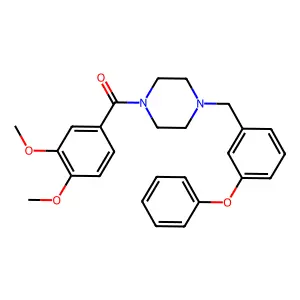 (3,4-Dimethoxyphenyl)-[4-[(3-phenoxyphenyl)methyl]piperazin-1-yl]methanone structure