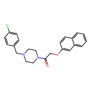 1-[4-[(4-Chlorophenyl)methyl]piperazin-1-yl]-2-naphthalen-2-yloxyethanone structure