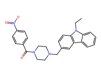 [4-[(9-Ethylcarbazol-3-yl)methyl]piperazin-1-yl]-(4-nitrophenyl)methanone structure