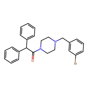 1-[4-[(3-Bromophenyl)methyl]piperazin-1-yl]-2,2-diphenylethanone structure