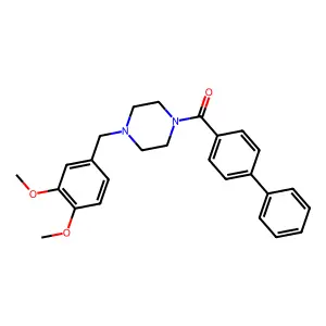 Biphenyl-4-yl[4-(3,4-dimethoxybenzyl)piperazin-1-yl]methanone structure