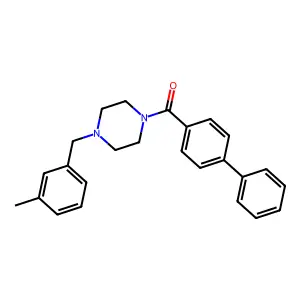 [4-[(3-Methylphenyl)methyl]piperazin-1-yl]-(4-phenylphenyl)methanone structure