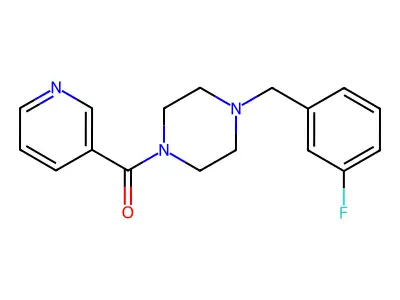 [4-(3-Fluorobenzyl)piperazin-1-yl](pyridin-3-yl)methanone structure