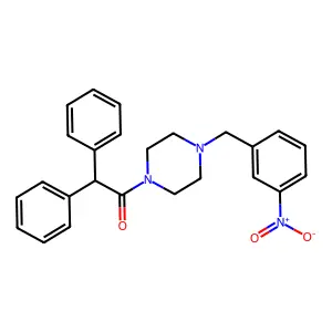 1-[4-[(3-Nitrophenyl)methyl]piperazin-1-yl]-2,2-diphenylethanone structure