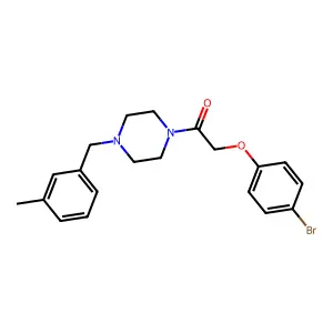 2-(4-Bromophenoxy)-1-[4-[(3-methylphenyl)methyl]piperazin-1-yl]ethanone structure