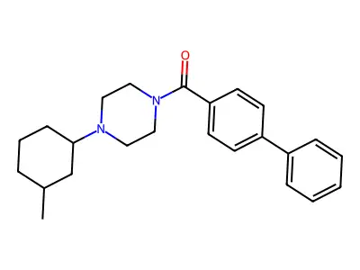 Biphenyl-4-yl[4-(3-methylcyclohexyl)piperazin-1-yl]methanone structure