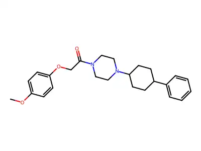 2-(4-Methoxyphenoxy)-1-[4-(4-phenylcyclohexyl)piperazin-1-yl]ethanone structure