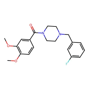 (3,4-Dimethoxyphenyl)-[4-[(3-fluorophenyl)methyl]piperazin-1-yl]methanone structure