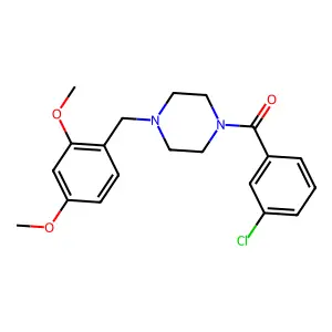 (3-Chlorophenyl)-[4-[(2,4-dimethoxyphenyl)methyl]piperazin-1-yl]methanone structure