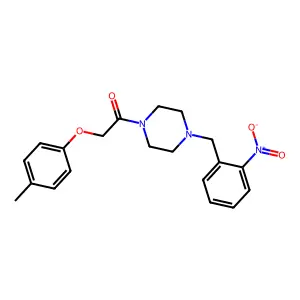 2-(4-Methylphenoxy)-1-[4-[(2-nitrophenyl)methyl]piperazin-1-yl]ethanone structure