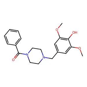 [4-(4-Hydroxy-3,5-dimethoxy-benzyl)-piperazin-1-yl]-phenyl-methanone structure