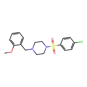 1-(4-Chlorophenyl)sulfonyl-4-[(2-methoxyphenyl)methyl]piperazine structure