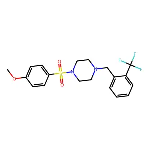 1-[(4-Methoxyphenyl)sulfonyl]-4-[2-(trifluoromethyl)benzyl]piperazine structure