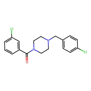 (3-Chlorophenyl)-[4-[(4-chlorophenyl)methyl]piperazin-1-yl]methanone structure