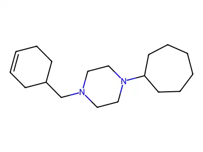 1-Cycloheptyl-4-(cyclohex-3-en-1-ylmethyl)piperazine structure