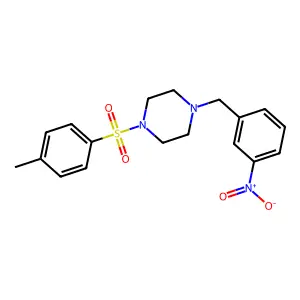 1-(4-Methylphenyl)sulfonyl-4-[(3-nitrophenyl)methyl]piperazine structure