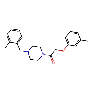 2-(3-Methylphenoxy)-1-[4-[(2-methylphenyl)methyl]piperazin-1-yl]ethanone structure