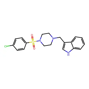 3-({4-[(4-chlorophenyl)sulfonyl]-1-piperazinyl}methyl)-1H-indole structure