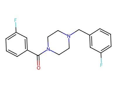 (3-Fluorophenyl)-[4-[(3-fluorophenyl)methyl]piperazin-1-yl]methanone structure