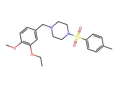 1-[(3-Ethoxy-4-methoxyphenyl)methyl]-4-(4-methylphenyl)sulfonylpiperazine structure