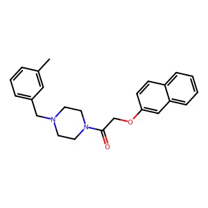 1-[4-[(3-Methylphenyl)methyl]piperazin-1-yl]-2-naphthalen-2-yloxyethanone structure