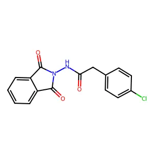2-(4-chlorophenyl)-N-(1,3-dioxo-1,3-dihydro-2H-isoindol-2-yl)acetamide structure