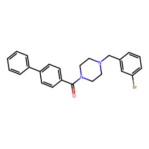 [4-[(3-Bromophenyl)methyl]piperazin-1-yl]-(4-phenylphenyl)methanone structure