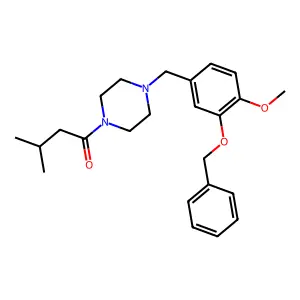 1-{4-[3-(Benzyloxy)-4-methoxybenzyl]piperazin-1-yl}-3-methylbutan-1-one structure