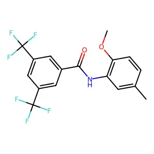 N-(2-methoxy-5-methylphenyl)-3,5-bis(trifluoromethyl)benzamide structure