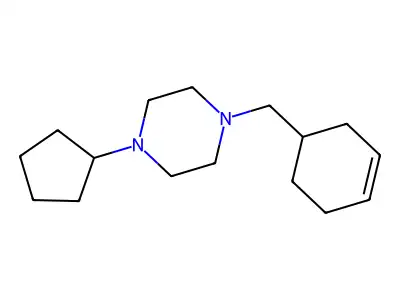 1-(Cyclohex-3-en-1-ylmethyl)-4-cyclopentylpiperazine structure