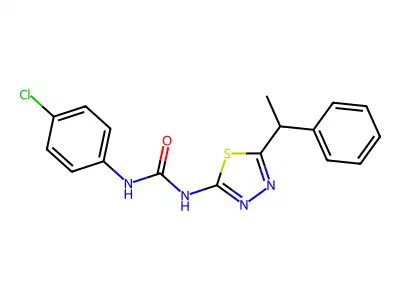 1-(4-Chlorophenyl)-3-[5-(1-phenylethyl)-1,3,4-thiadiazol-2-yl]urea structure