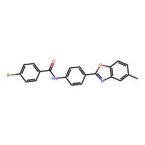 4-bromo-N-[4-(5-methyl-1,3-benzoxazol-2-yl)phenyl]benzamide structure