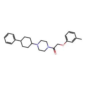 2-(3-Methylphenoxy)-1-[4-(4-phenylcyclohexyl)piperazin-1-yl]ethanone structure