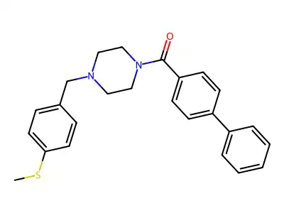 [4-[(4-Methylsulfanylphenyl)methyl]piperazin-1-yl]-(4-phenylphenyl)methanone structure