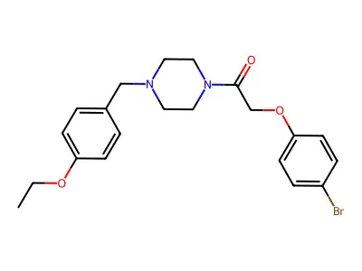2-(4-Bromophenoxy)-1-[4-[(4-ethoxyphenyl)methyl]piperazin-1-yl]ethanone structure