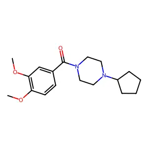 (4-Cyclopentylpiperazin-1-yl)(3,4-dimethoxyphenyl)methanone structure