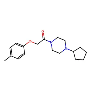 1-(4-Cyclopentylpiperazin-1-yl)-2-(4-methylphenoxy)ethanone structure