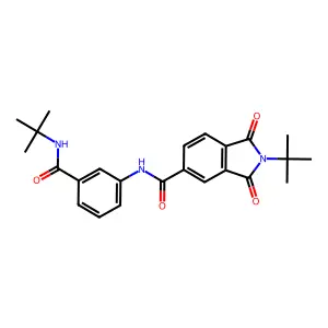 2-tert-butyl-N-[3-(tert-butylcarbamoyl)phenyl]-1,3-dioxoisoindole-5-carboxamide structure